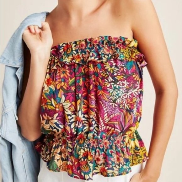 Anthropologie Tops - Anthropologie Maeve Adelaide Strapless Floral Tube Top XS